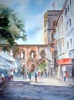 "St Ann's Square, Manchester", painting by Bharat Makanji