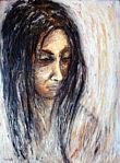 Manchester Artist Leena Chauhan, painting: "Sadness"