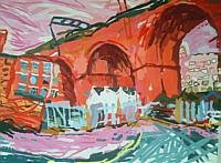 Painting of "Stockport Viaduct" by Jackie Wagg