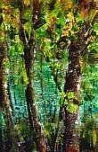 "Riverside Alders", painting by Lesley Bardsley, Gee Cross, Hyde, Greater Manchester