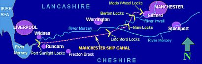 Map of  Manchester Ship Canal