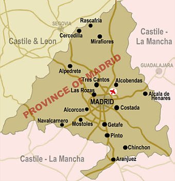 Map of Madrid Copyright © 2009 John Moss, Papillon Graphics 