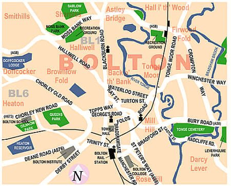 Map of Bolton Town Centre Plan