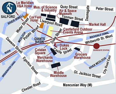 Map of Castlefield Basins, Manchester