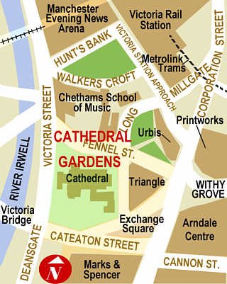 Map of Cathedral Gardens, Millennium Quarter, Manchester