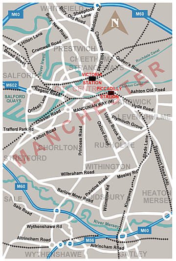 Map of the Borough  of Manchester