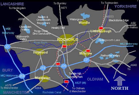 Map of the Borough of Rochdale