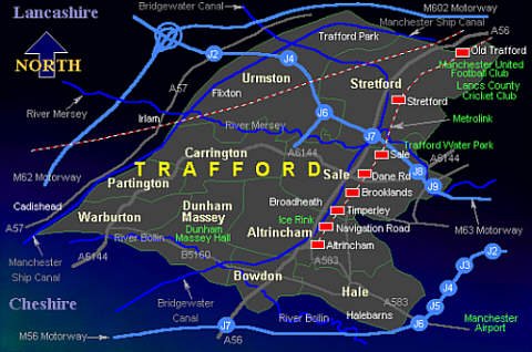 Map of the Borough of Trafford