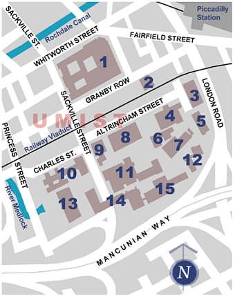 Plan of UMIST Campus, Manchester